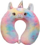 Flippy Perna de Calatorie in Forma de U, Flippy, Pentru Gat si Cap, Umplutura din Spuma cu Memorie, 30x30 cm, Model Unicorn, Accesoriu de Voiaj, Birou, Masina, Sistem Prindere Capse, Multicolor (133482)