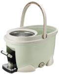 Flippy Set Galeata cu Pedala si Mop Rotativ 360°, Flippy, Cu Actiune Centrifuga x4, Pentru Uz Casnic, Maner din Otel Inoxidabil Telescopic, 2 Capte din Bumbac, 46x30x28 cm, Verde Matcha (125916)