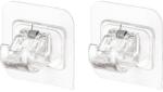 Flippy Set 2 Carlige Adezive Transparente, Flippy, Rezistente la Apa, 5 kg, Plastic, 6x6x4 cm (126483)