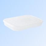 Flippy Cutie de depozitare de uz casnic, Flippy, Caserola pentru Frigider, Rezistenta la umiditate, Rezervor Sigilat pentru Depozitare Alimentara, 24.5 x 18.5 x 3.5cm, Alb Transparent (132176)