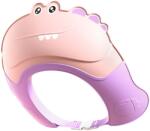 Flippy Casca de Dus, Flippy, Previne Scurgerea Apei si Samponului pe Fata, 0-12 Ani, Ajustabila, din TPE+PP, 20 x 23 cm, Model Crocodil, Roz/Mov (133332)
