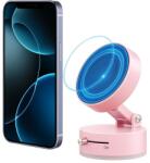 Flippy Suport Magnetic Auto pentru Telefon, Flippy, cu Ventuza, Pliabil și Retractabil, Fixare prin Vid și Magnet, Rotativ 360°, Roz (136106)