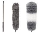 Flippy Mop din Microfibra pentru Curatenie, Flippy, Set 2 Capete Detasabil, Mop din Microfibra, Pamatuf pentru Praf, Maner Extensibil, EVA, Impachetate in Sac cu Fermoar, Gri (133193)