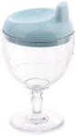 Flippy Pahar din Plastic Transparent cu Picior, Flippy, pentru Copii, 14 x 7.7 cm, cu Cioc Antiscurgere, + 3 Ani, Fara Maner, Albastru (129963)
