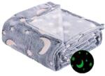 Flippy Patura Fosforescenta, Flippy, Moale, Pufoasa, Lumineaza in Intuneric, 1.5x2 m, Model Cer Instelat, Gri (126431) Patura
