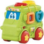 Flippy Autobuz Simpatic Cu Forme Pentru Copii Cu Lumini Si Sunete, Jucarie Interactiva Tip Masina Cu Activitati Si Butoane, Autobuz Educativ Cu Forme Geometrice Pentru Dezvoltare Copii 18+ Luni, Verde (PIT20