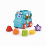 Flippy Autobuz Sortator Forme Pentru Copii Cu Frictiune, Jucarie Interactiva Cu Forme Geometrice Si Activitati, Vehicul Educativ Cu Lumini Si Sunete, Autobuz Pentr Copii 18+ Luni, Albastru (PIT121093)
