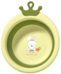 Flippy Cada Pliabila pentru Baie pentru Copii, Flippy, Cadita pentru Bebelusi, Model Rotund cu Iepuras, Verde, 30x31x3.5 cm, 3.3 L (133302)