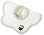 Flippy Baveta Tip Floare, Flippy, din Bumbac, pentru Copii 0-12 Luni, Rezistenta la apa, 8 Straturi, Model Tricotat cu Panda, 26 x 29 cm, Alb (133853) Bavata