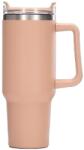 Flippy Cana Termos din Plastic, Flippy, pentru Bauturi Calde si Reci, cu Maner, 9.9x9.9x27 cm, Roz Pal (131373)