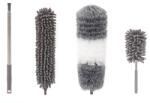 Flippy Mop din Microfibra pentru Curatenie, Flippy, Set 3 Capete Detasabil, Mop din Microfibra, Pamatuf pentru Praf, Mini Perie, Maner Extensibil, EVA, Impachetate in Sac cu Fermoar, Gri (133192)