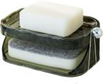 Flippy Savoniera Dubla, Flippy, 2 Straturi, Instalare fara Perforare, Agatatoare Burete, 13.5 x 8.5 x 6 cm, Verde Inchis (164101)