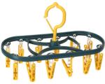 Flippy Uscator de Rufe Suspendat Flippy, cu 12 Carlige, Rotire 360 Grade, Protectie Vant, Mateiral Plastic, Usor de Depozitat, Multifunctional, 30 x 12.5 cm, Albastru/Galben (125679)