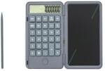 Flippy Calculator de Mana Reincarcabil cu Tabla de Scris, Flippy, Calculator Portabil, Ecran LCD, Afisaj cu 12 Cifre, Ecran de 15 cm, Culoare Gri (126424)