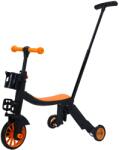 Flippy Bicicleta 8 in 1, Flippy, Transformabila, Multifunctionala, Reglare Inaltime, cu Maner de Impingere Detasabil, Tricicleta, Trotineta, 3 Roti, Pedale, Cosulet, 3-6 Ani, Portocaliu (127552) Trotineta