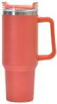 Flippy Cana Termos din Plastic, Flippy, pentru Bauturi Calde si Reci, cu Maner, 9.9x9.9x27 cm, Portocaliu (131377)