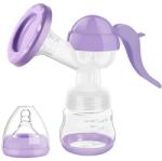 Flippy Pompa de San Manuala Multifunctionala, Flippy, Portabila, cu Tetina pentru Biberon, Anti-Scurgere, Anti-Reflux, 17x18 cm, 150 mL, Silicon, Recipient Transparent, Mov (133155)