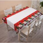 Flippy Fata de masa dreptunghiulara Flippy, PVC, 2.5 mm grosime, imprimeu Mos Craciun cu iepuras, potrivit pentru Craciun, utilizare multipla, 180 x 108 cm, alb (125234) Fata de masa