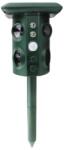Flippy Aparat Solar LED cu Ultrasunete, Flippy, Repelent pentru Animale Mari si Mici, Lumina Rosie si Alba, Anti Rozatoare, Anti Insecte, Frecventa 13.5KHZ-45.5KHZ, Senzor PIR, 15.5 x 15.4 x 26.2 cm, Verde (