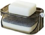 Flippy Savoniera Dubla Flippy EasyDry, 2 Straturi, cu Suport pentru Burete, Montare Fara Gaurire, 13.5 x 8.5 x 6 cm, Gri (164102)