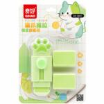 Flippy Radiera, Flippy, Model Labuta de Pisica, cu 2 Rezerve, Reglare Pull-Push, din Cauciuc, Verde (134309)