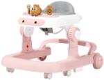 Flippy Premergator Multifunctional cu Roti Flippy, Model Iepuras, Inaltime Ajustabila, Tavita, Muzica, Lumini, 66x59x41 cm, Roz (130323)