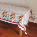 Flippy Fata de masa dreptunghiulara Flippy, PVC, 2.5 mm grosime, imprimeu Mos Craciun, potrivit pentru Craciun, utilizare multipla, 180 x 108 cm, alb (125231) Fata de masa