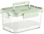 Flippy Caserola portabila pentru mancare fresh Flippy, 550 ml, furculita pentru fructe, 7 x 11.5 x 16 cm, capac detasabil pentru congelator, etans, spatiu pentru tacamuri, maner, material plastic, rezistent 