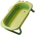Flippy Cada Pliabila pentru Baie, Flippy, din PP+TPR, pentru Copii 0-6 Ani, Model Crocodil, Dop de Scurgere, 80x54x21 cm, Verde (133543)