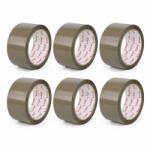Flippy Set 6 Role Banda Adeziva Solvent Vibac pentru Ambalare Cutii si Sigilare Colete, Rezistenta, Aderenta Ridicata, 48 mm x 60 m, Maro Inchis (175954)