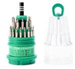 Flippy Set de Surubelnite 31-in-1 cu Clichet, Flippy, Set de Uz Casnic pentru Repararea Electronicelor Mici, Maner durabil Izolat Magnetic, 10 x 5 x 5 cm, Verde (164433) Surubelnita