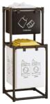 Flippy Cos de Rufe, Flippy, cu 2 Etaje, 2 Cosuri, Cadru de Otel Inoxidabil, 97x44x31 cm, Negru (134454)