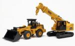 Flippy Set 2 Utilaje de Constructii cu Buldoexcavator si Macara, Jucarie Interactiva pentru Copii, Excavator si Macara cu Lumini si Sunete, Vehicule de Santier Realistic, Joaca de Constructii (PIT111408)