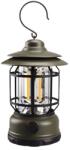 Flippy Lampa portabila camping, Felinar Vintage cu carlig, ABS, Iluminare 21 COB LED, Intensitate reglabila, 5W, Flippy, Verde (124100)