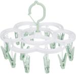Flippy Uscator de Rufe Suspendat Flippy, cu 16 Carlige, Rotire 360 Grade, Mateiral Plastic, Usor de Depozitat, Multifunctional, 26 x 21 cm, Verde (125674)
