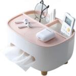 Flippy Suport pentru Servetele, Flippy, Cutie Multifunctionala, Design Minimalist, ABS, cu Suport pentru Obiectele Personale, pentru Birou, 21x12x12 cm, Roz (132297)