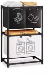 Flippy Cos de Rufe, Flippy, cu 2 Etaje, 3 Cosuri, Cadru de Otel Inoxidabil, 97x28x57 cm, Negru (134518)