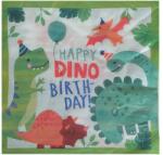 Flippy Set 20 de Servetele de Masa Happy Birthday, Flippy, Model Dinozauri, Tematica Aniversare, 33x33 cm, Verde (131273)