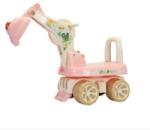 Flippy Excavator pentru Copii, Flippy, 1-3 Ani, Greutate Portanta 30 kg, Muzica si Lumini, Rotatie 360 Grade, 45 x 31 x 35 cm, 4 Roti, Roz (130324)