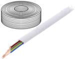 BQ CABLE Cablu telecomunicații litat 6x28AWG alb (TEL-0034-100/WH)
