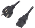 LIAN DUNG Cablu 3x1mm2 CEE 7/7 cu mufă IEC C13 mamă, 3m, PVC, negru (SN310-3/10/3BK)