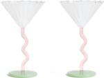 &K Amsterdam Pahare de cocktail Curve 150 ml, roz, 2 buc (352-01) Pahar