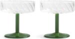 &K Amsterdam Pahare de cocktail Twirl 200 ml, verde închis, 2 buc (347-08) Pahar