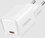 LogiLink USB-C GaN töltő (PD+QC 3.0), 20 W, fehér (PA0355)