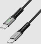 LogiLink USB 3.2 Gen2x2 Type-C kábel, C/M - C/M, 20Gbps, 100W, 4K, LED, fém, fekete, 1, 5 m (CU0433) - primanet