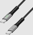 LogiLink USB 3.2 Gen2x2 Type-C kábel, C/M - C/M, 20Gbps, 100W, 4K, LED, fém, fekete, 0, 5 m (CU0431) - primanet