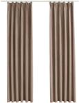 vidaXL 2 db tópszínű sötétítőfüggöny kampókkal 140 x 175cm (134479VidaXL)