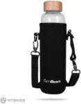 GymBeam üveg bambusz kulacs, 600 ml, fehér