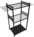 Luaro KX2851 Stojan na zahradní nářadí, ocel, 81 × 43 × 30 cm, černý