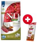 FARMINA N&D Quinoa Dog Skin&Coat Duck&Coconut Adult Medium&Maxi 7 kg + FARMINA N&D Quinoa Dental Treat Skin Coat Herring Medium/Maxi 100 g (7 db. ) INGYEN!